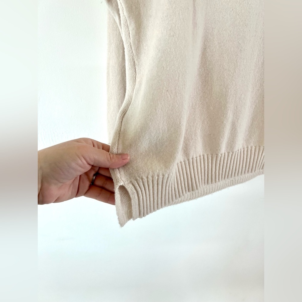 Elena Miro Cream Cable Knit Wool Fold Over Turtleneck Sweater Size‎ XS - Picture 11 of 14